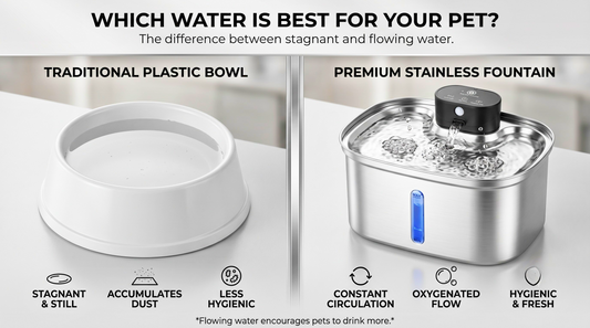 Cat Water Fountain vs Water Bowl