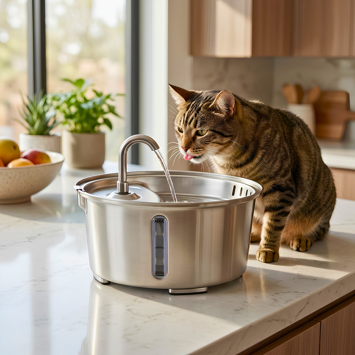 Volu™ PureStream 2.6L Oval Stainless Steel Pet Water Fountain