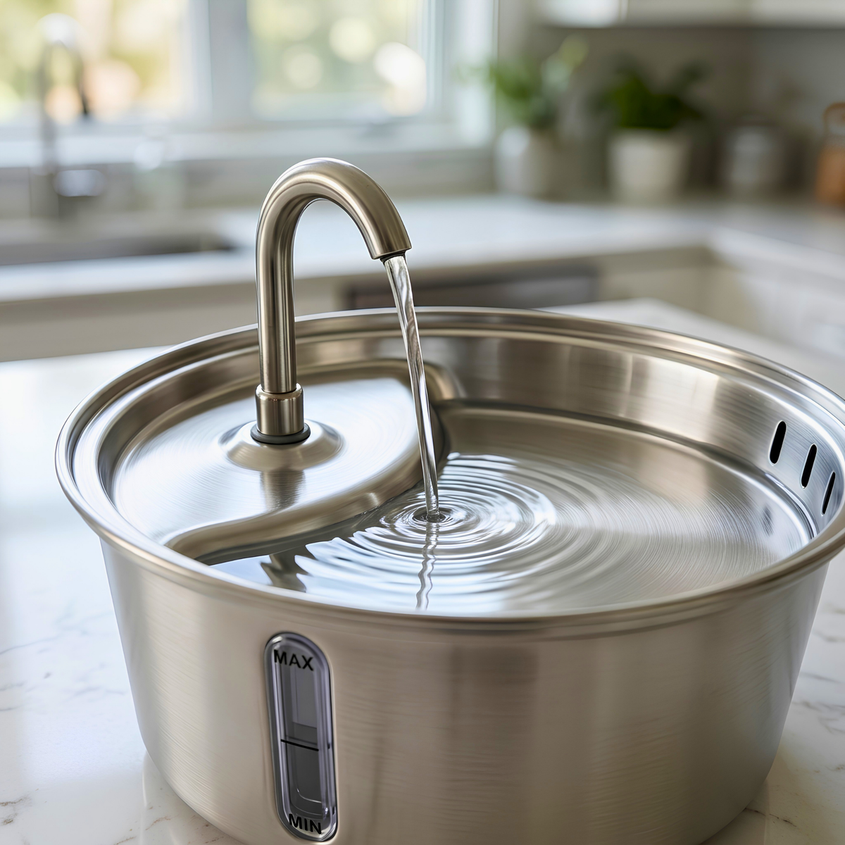 Volu™ PureStream 2.6L Oval Stainless Steel Pet Water Fountain