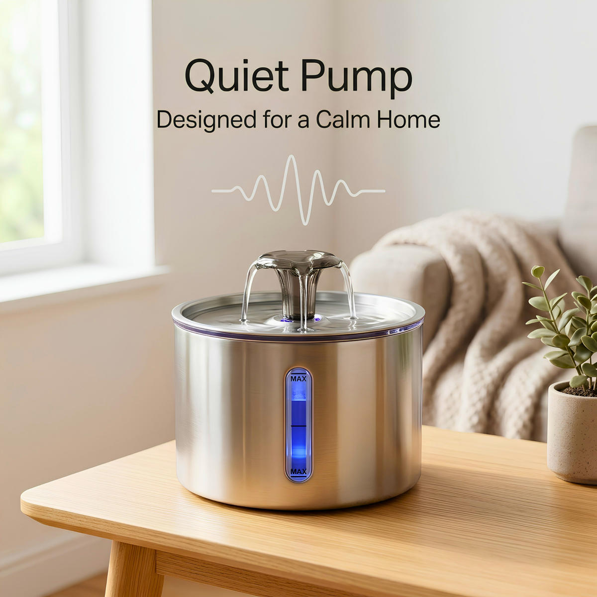 Volu™ Premium 2.5L Stainless Steel Pet Water Fountain