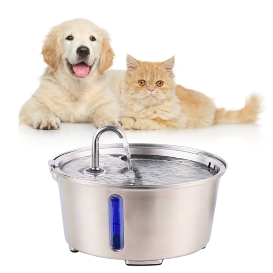 2.6L Stainless Steel Pet Fountain — Large Capacity, Quiet & Easy to Clean