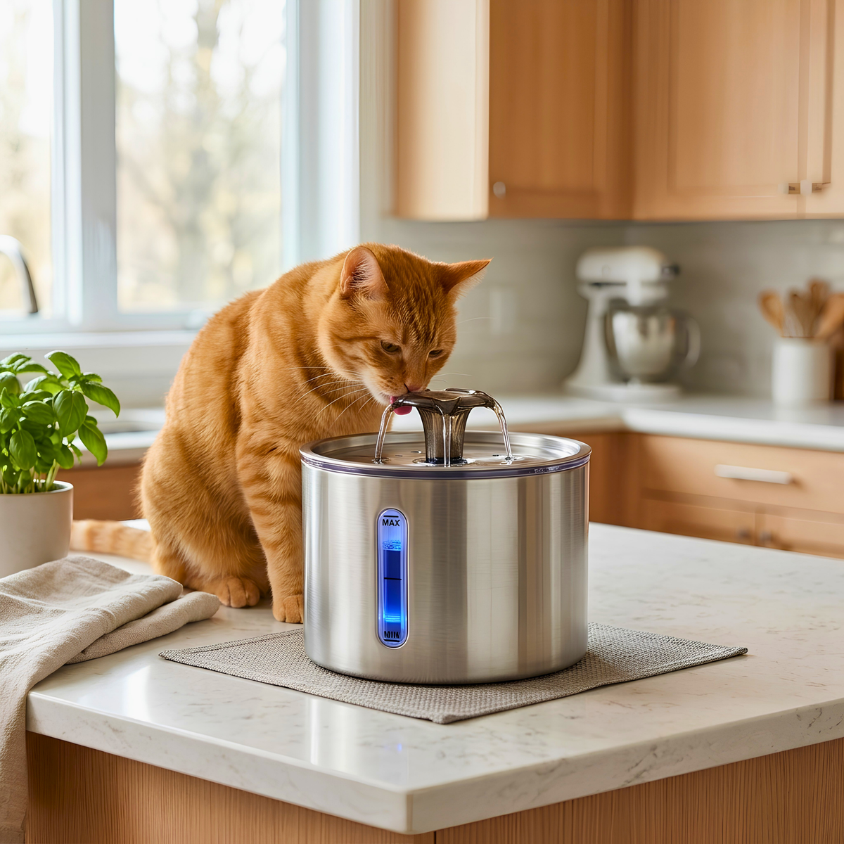 Volu™ Premium 2.5L Stainless Steel Pet Water Fountain
