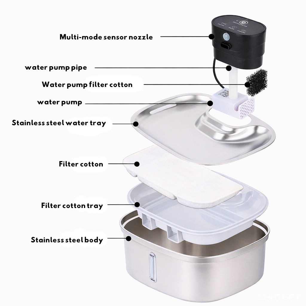 5L Wireless Pet Fountain — Smart Sensor, Long Battery & No Cords